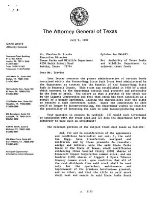 Texas Attorney General Opinion: MW-493