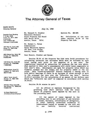 Texas Attorney General Opinion: MW-495