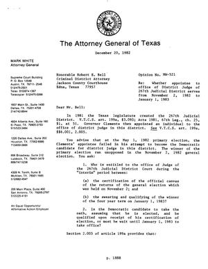 Texas Attorney General Opinion: MW-521