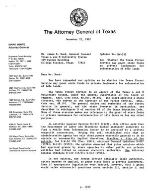 Primary view of Texas Attorney General Opinion: MW-532