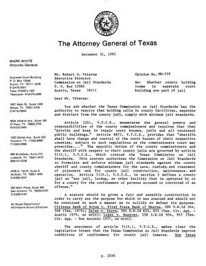 Texas Attorney General Opinion: MW-559