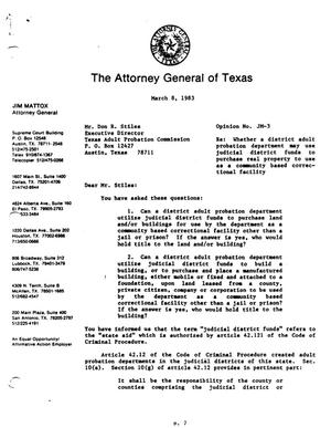 Texas Attorney General Opinion: JM-3