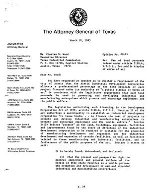 Texas Attorney General Opinion: JM-15