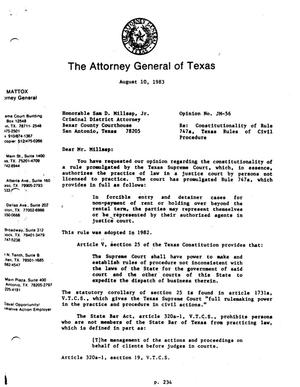 Texas Attorney General Opinion: JM-56