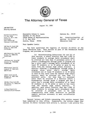 Texas Attorney General Opinion: JM-60