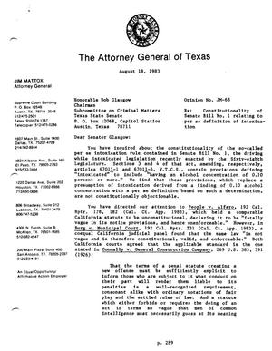 Texas Attorney General Opinion: JM-68