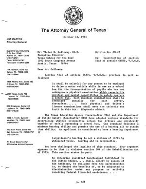 Texas Attorney General Opinion: JM-78