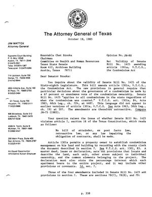 Texas Attorney General Opinion: JM-80