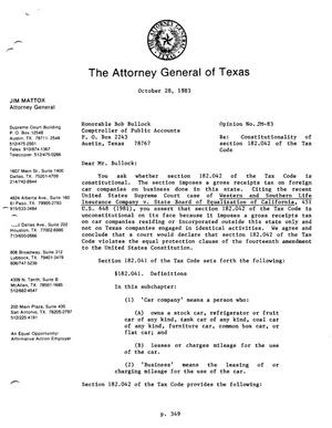 Texas Attorney General Opinion: JM-83