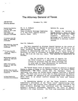 Texas Attorney General Opinion: JM-96