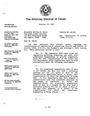 Texas Attorney General Opinion: JM-128