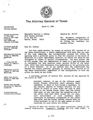 Texas Attorney General Opinion: JM-132