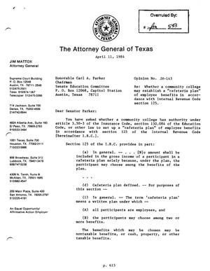 Texas Attorney General Opinion: JM-143
