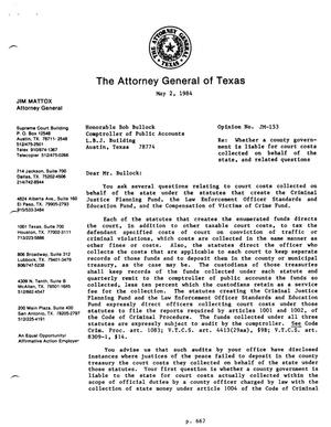 Texas Attorney General Opinion: JM-153