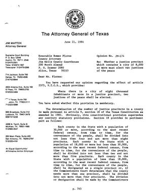 Primary view of object titled 'Texas Attorney General Opinion: JM-174'.