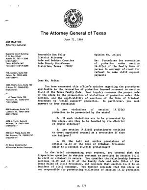 Primary view of object titled 'Texas Attorney General Opinion: JM-176'.