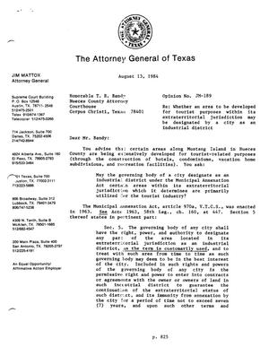 Texas Attorney General Opinion: JM-189