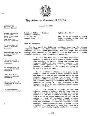 Texas Attorney General Opinion: JM-194
