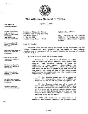 Texas Attorney General Opinion: JM-197