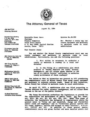 Texas Attorney General Opinion: JM-200