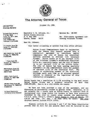 Texas Attorney General Opinion: JM-209