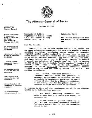 Texas Attorney General Opinion: JM-211