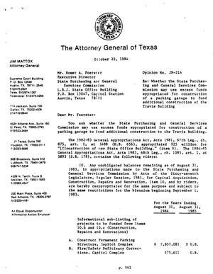 Texas Attorney General Opinion: JM-214
