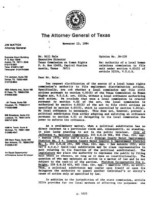 Texas Attorney General Opinion: JM-228