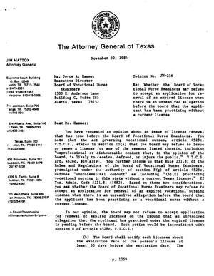 Texas Attorney General Opinion: JM-236