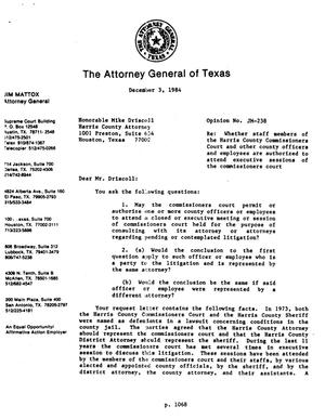 Texas Attorney General Opinion: JM-238
