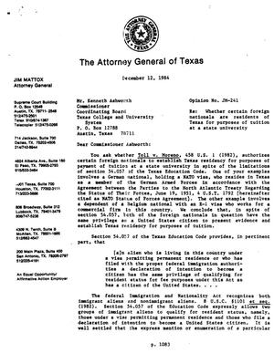 Texas Attorney General Opinion: JM-241