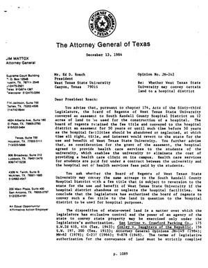 Texas Attorney General Opinion: JM-242