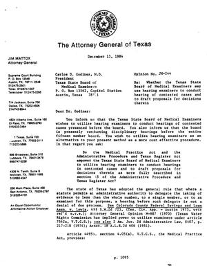 Texas Attorney General Opinion: JM-244