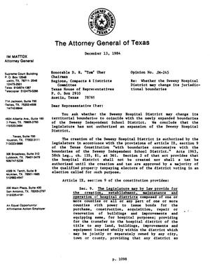 Texas Attorney General Opinion: JM-245
