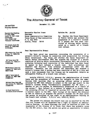 Texas Attorney General Opinion: JM-250