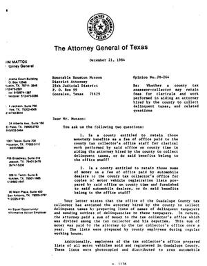 Texas Attorney General Opinion: JM-264