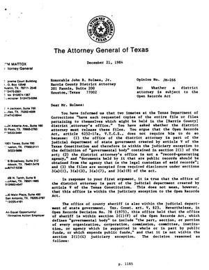 Texas Attorney General Opinion: JM-266