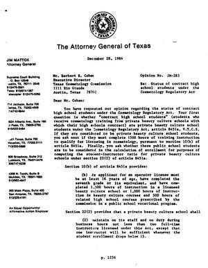 Texas Attorney General Opinion: JM-283
