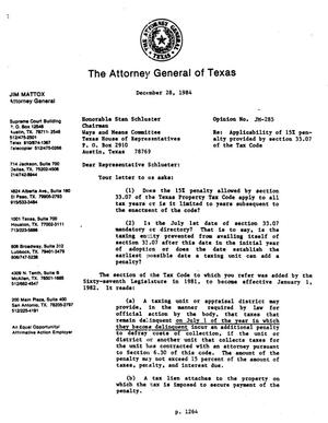 Texas Attorney General Opinion: JM-285