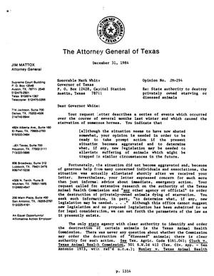 Texas Attorney General Opinion: JM-294
