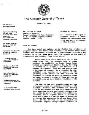 Texas Attorney General Opinion: JM-296