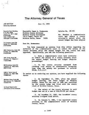 Texas Attorney General Opinion: JM-326