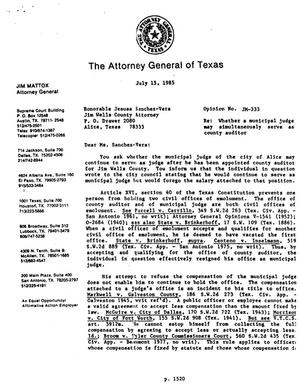 Texas Attorney General Opinion: JM-333