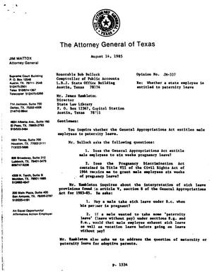 Texas Attorney General Opinion: JM-337