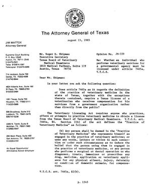 Texas Attorney General Opinion: JM-339