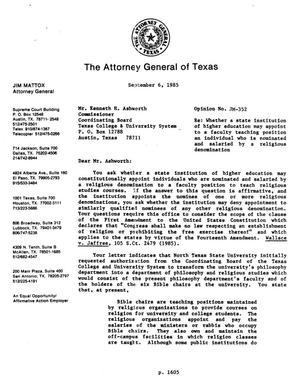 Texas Attorney General Opinion: JM-352