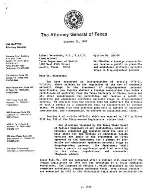 Texas Attorney General Opinion: JM-369