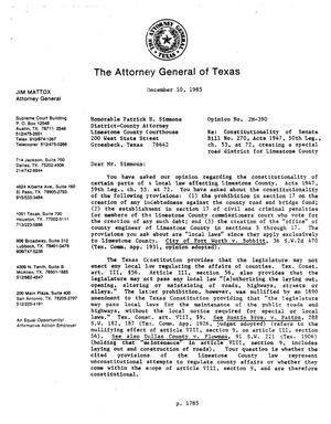 Texas Attorney General Opinion: JM-390