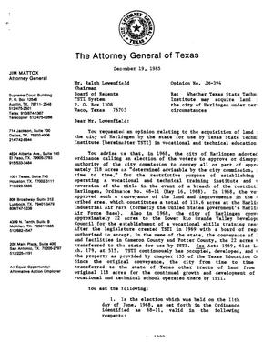 Texas Attorney General Opinion: JM-394