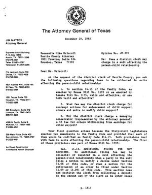 Texas Attorney General Opinion: JM-396
